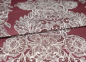 Ткань дорожка вензеля бордовый ш 0,5м (хлопок 100%) 