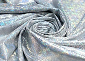 Ткань трикотаж голограмма серебристый ш 1,5 (пэ 100%)
