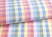 Ткань полотенечная клетка мультиколор ш 0,5 м (хлопок 70% лен 30%) 