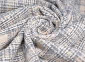 Ткань пальтовая клетка серо-бежевый ш 1,4 (шерсть 20% вискоза 30% пэ 50%)