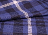 Ткань лен клетка крупная синий ш 1,45 (лен 100%) Ткань лен клетка крупная синий ш 1,45 (лен 100%)