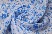 Ситец цветы  Полина бело-голубой  ш 0,8 (хлопок 100%)