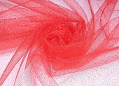 Ткань фатин с блестками красный ш 1,5 (пэ 100%)