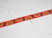 Тесьма декоративная жаккард желто-красный ш 25 мм Тесьма декоративная жаккард желто-красный ш 25 мм