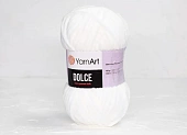 Пряжа Yarn Art Dolce белый (100гр 120м) (микро пэ100%) Пряжа Yarn Art Dolce белый (100гр 120м) (микро пэ100%)