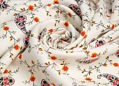 Ткань плательная цветы мелкие молочный ш 1,45 (вискоза 100%) Ткань плательная цветы мелкие молочный ш 1,45 (вискоза 100%)
