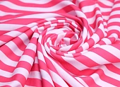 Ткань трикотаж полоска розово-белый ш 1,55 (пэ 100%)