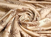 Ткань жаккард с принтом бежево-коричневый ш 2,7 (пэ 100%) Ткань жаккард с принтом бежево-коричневый ш 2,7 (пэ 100%)