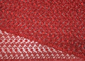 Ткань кружевное полотно цветы красный ш 1,05 (пэ 100%) Ткань кружевное полотно цветы красный ш 1,05 (пэ 100%)