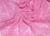 Ткань кружевное полотно розы розовый ш 1,4 (пэ 100%) Ткань кружевное полотно розы розовый ш 1,4 (пэ 100%)