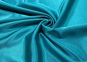 Ткань креп-сатин однотон. бирюзовый ш 1,5 (пэ 100%)