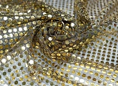 Ткань с пайетками декоративная золотистый ш 1,15 (пэ 100%) Ткань с пайетками декоративная золотистый ш 1,15 (пэ 100%)