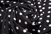 Ткань плательная горох мелкий черный ш 1,5 (пэ 97% эл 3%) Ткань плательная горох мелкий черный ш 1,5 (пэ 97% эл 3%)