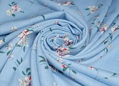 Ткань плательная принт цветы голубые ш 1,5 (вискоза 97% спандекс 3%) Ткань плательная принт цветы голубые ш 1,5 (вискоза 97% спандекс 3%)