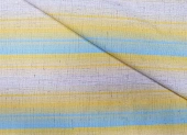 Лен смесовый полоска бежево-желто-голубой ш 1,5 (лен 15% вискоза 35% пэ 50%)