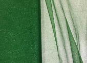 Ткань фатин с блестками зеленый ш 1,5 (пэ 100%)