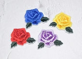 Аппликации термо Роза на белом малая (в ассортименте)