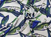 Ткань плательная ландыши голубой ш 1,45 (вискоза 100%) Ткань плательная ландыши голубой ш 1,45 (вискоза 100%)