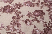 Ткань лен цветы пудровый ш 1,5 (лен 30% хлопок 70%) Ткань лен цветы пудровый ш 1,5 (лен 30% хлопок 70%)