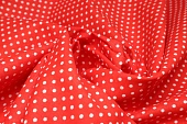 Ткань бязь горох мелкий красный ш 1,5 (хлопок 100%)