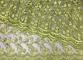 Ткань кружевное полотно цветы мелкие гороховый ш 1,05 (пэ 100%) Ткань кружевное полотно цветы мелкие гороховый ш 1,05 (пэ 100%)