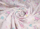 Ситец детский слоники котики зайки белый ш 0,95 (хлопок 100%)