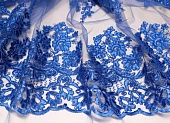 Ткань кружевное полотно васильковый ш 1,5 (пэ 100%) Ткань кружевное полотно васильковый ш 1,5 (пэ 100%)