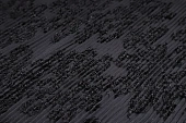 Ткань-шифон  гофре  цветы "Моселла" черный  ш 1,45 (пэ 100%)