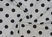 Ткань с принтом горох крупный черно-белый ш 1,45 (хлопок 100%) стрейч Ткань с принтом горох крупный черно-белый ш 1,45 (хлопок 100%) стрейч