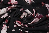 Ткань шифон принт цветы розы черный ш 1,5 (пэ 100%) Ткань шифон принт цветы розы черный ш 1,5 (пэ 100%)