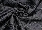 Ткань жаккард на сетке однотон. черный ш 1,4 (пэ 100%) Ткань жаккард на сетке однотон. черный ш 1,4 (пэ 100%)
