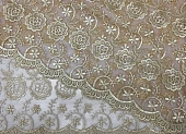 Ткань кружевное полотно цветы крупные светло-горчичный ш 1,05 (пэ 100%) Ткань кружевное полотно цветы крупные светло-горчичный ш 1,05 (пэ 100%)