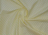 Ткань плательная горох средний бело-желтый ш 1,4 (хлопок 97% эл 3%) Ткань плательная горох средний бело-желтый ш 1,4 (хлопок 97% эл 3%)