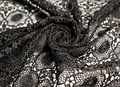 Ткань кружевное полотно черный ш 1,5 (пэ 100%)