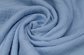 Ткань муслин двойной жатый голубой ш 1,45 ( хлопок 100%) Ткань муслин двойной жатый голубой ш 1,45 ( хлопок 100%)