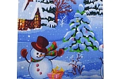 Ткань скатертная новогодняя снеговики ш 1,5 (хлопок 100%) 