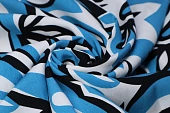 Ткань плательная LANA принт бело-бирюзовый ш 1,4 (вискоза 100%) Ткань плательная LANA принт бело-бирюзовый ш 1,4 (вискоза 100%)