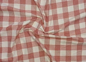Ткань сорочечная клетка средняя бело-персиковый ш 1,5 (хлопок 35% пэ 65%) Ткань сорочечная клетка средняя бело-персиковый ш 1,5 (хлопок 35% пэ 65%)