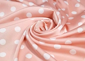 Ткань шелк горох средний персиковый ш 1,4 (пэ 97% эл 3%) Ткань шелк горох средний персиковый ш 1,4 (пэ 97% эл 3%)