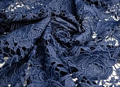 Ткань кружевное полотно темно-синий ш 1,3 (пэ 100%)