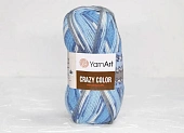 Пряжа Yarn Art Crazy Color голубо-синий (100гр 260м) (шерсть 25% акрил 75%) Пряжа Yarn Art Crazy Color голубо-синий (100гр 260м) (шерсть 25% акрил 75%)