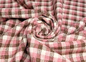 Ткань пальтовая клетка розово-коричневый ш 1,4 (шерсть 70% пэ 30%)