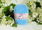 Пряжа Milk Cotton голубой (50гр 150м) (хлопок 45% шелк 15% акрил из молока 40%)