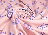Ткань кулирка бабочки пудровый ш 1,8 (хлопок 100%) Ткань кулирка бабочки пудровый ш 1,8 (хлопок 100%)