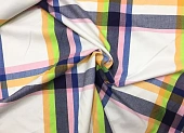 Ткань плательная клетка крупная цветная молочный ш 1,5 (вискоза 33% эл 5% пэ 62%) Ткань плательная клетка крупная цветная молочный ш 1,5 (вискоза 33% эл 5% пэ 62%)