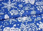 Ткань лен новогодний синий ш 1,5 (лен 30%хлопок 70%) Ткань лен новогодний синий ш 1,5 (лен 30%хлопок 70%)