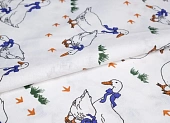 Лен смесовый с принтом гуси ш 1,5 (лен 51% хлопок 49%) Лен смесовый с принтом гуси ш 1,5 (лен 51% хлопок 49%)