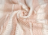 Ткань кружевное полотно полоска пудрово-белый ш 1,4 (пэ 100%) Ткань кружевное полотно полоска пудрово-белый ш 1,4 (пэ 100%)