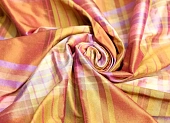 Ткань тафта клетка горчично-розовый ш 1,4 (шелк 100%) Ткань тафта клетка горчично-розовый ш 1,4 (шелк 100%)