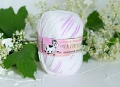 Пряжа Milk Cotton сиреневый меланж (50гр 150м) (хлопок 45% шелк 15% акрил из молока 40%)